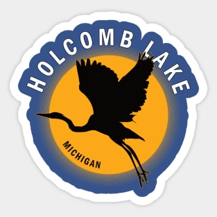 Holcomb Lake in Michigan Heron Sunrise Sticker